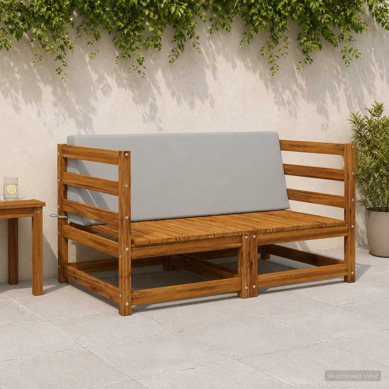 Cuscino schienale SOEST 100% Poliestere Grigio 120 x 20 x 40 cm