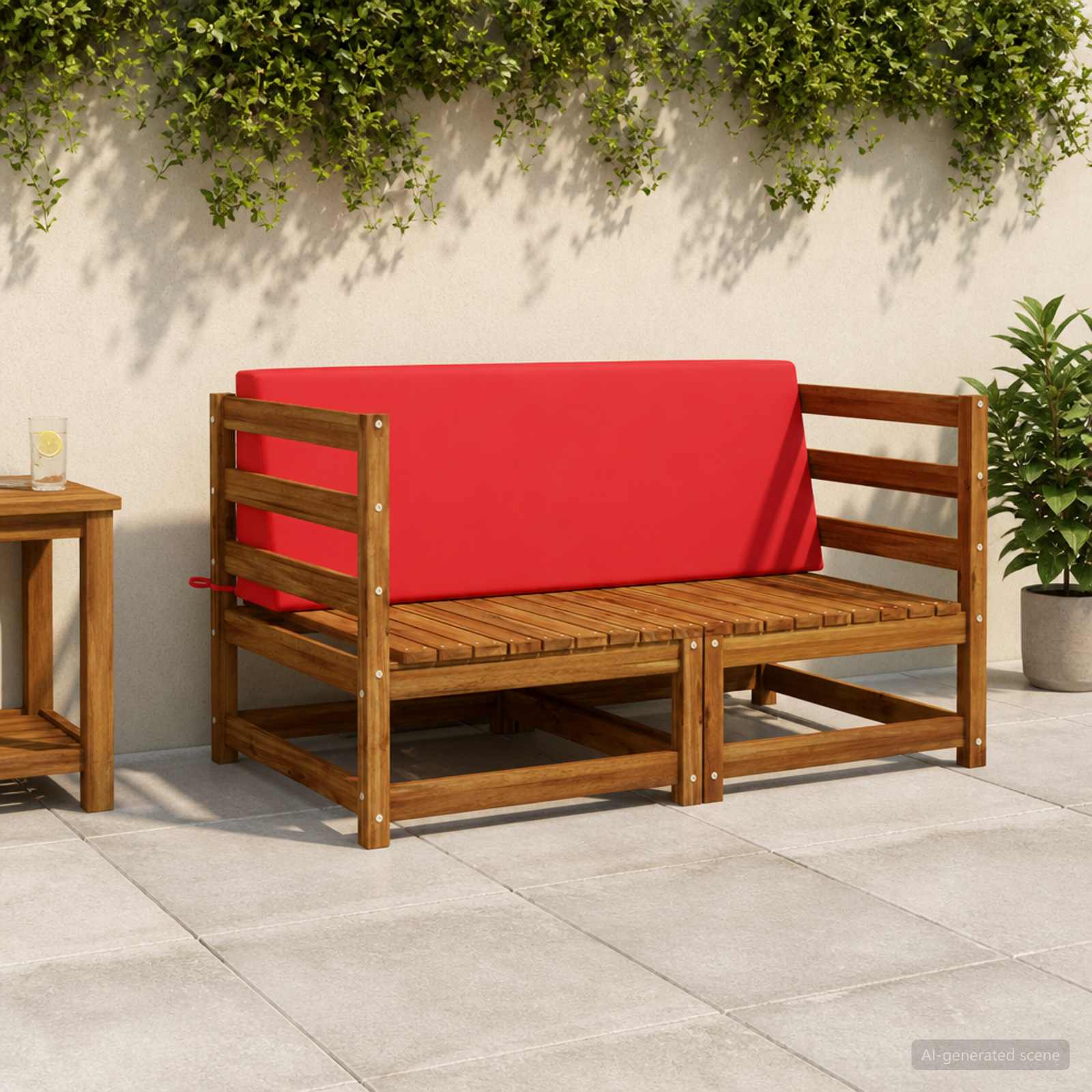 Cuscino schienale SOEST 100% Poliestere Rosso 120 x 20 x 40 cm