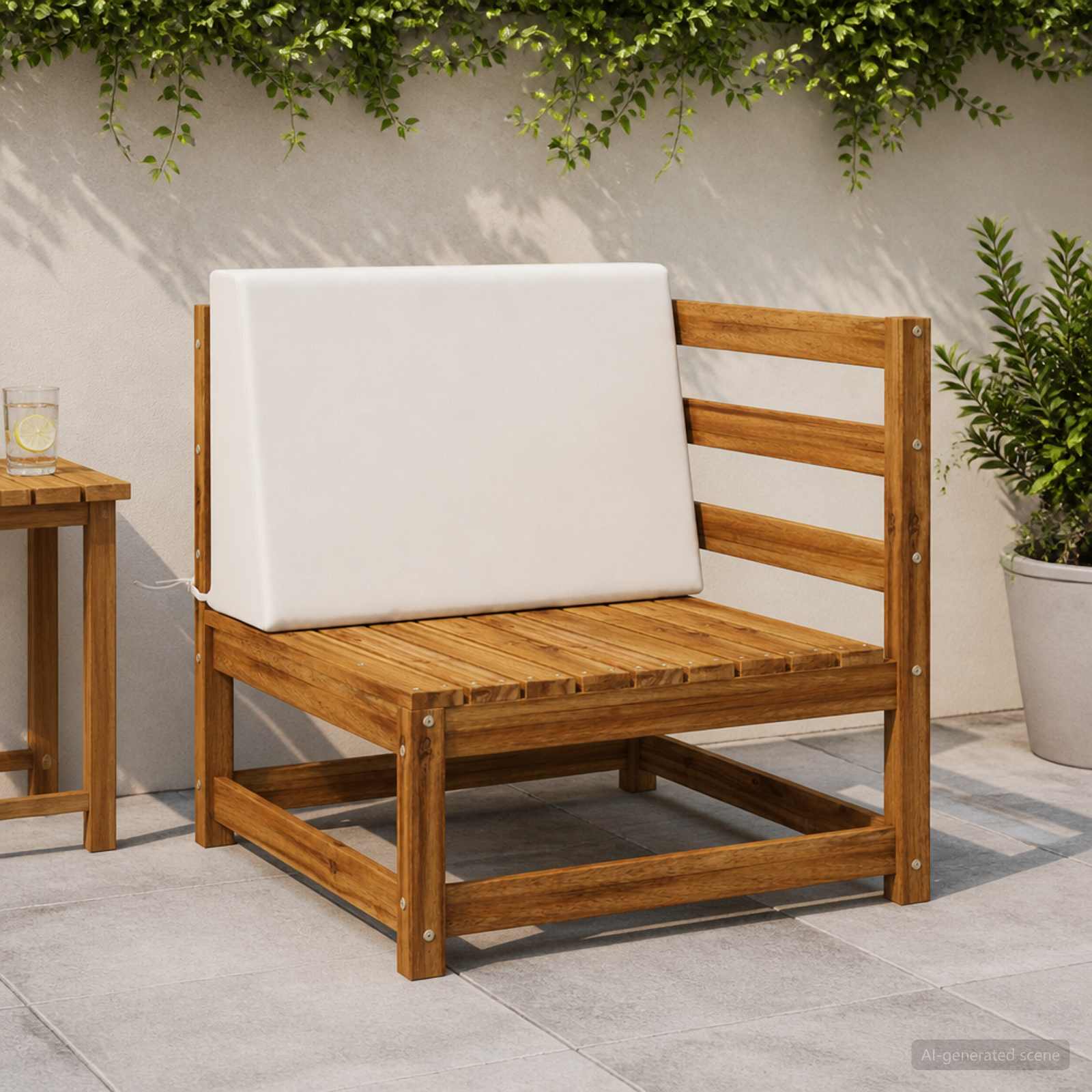 Cuscino schienale SOEST 100% Poliestere Bianco 60 x 20 x 40 cm