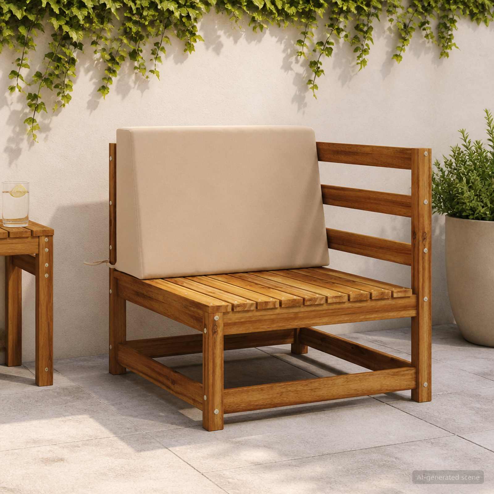 Cuscino schienale SOEST 100% Poliestere Sabbia 60 x 20 x 40 cm