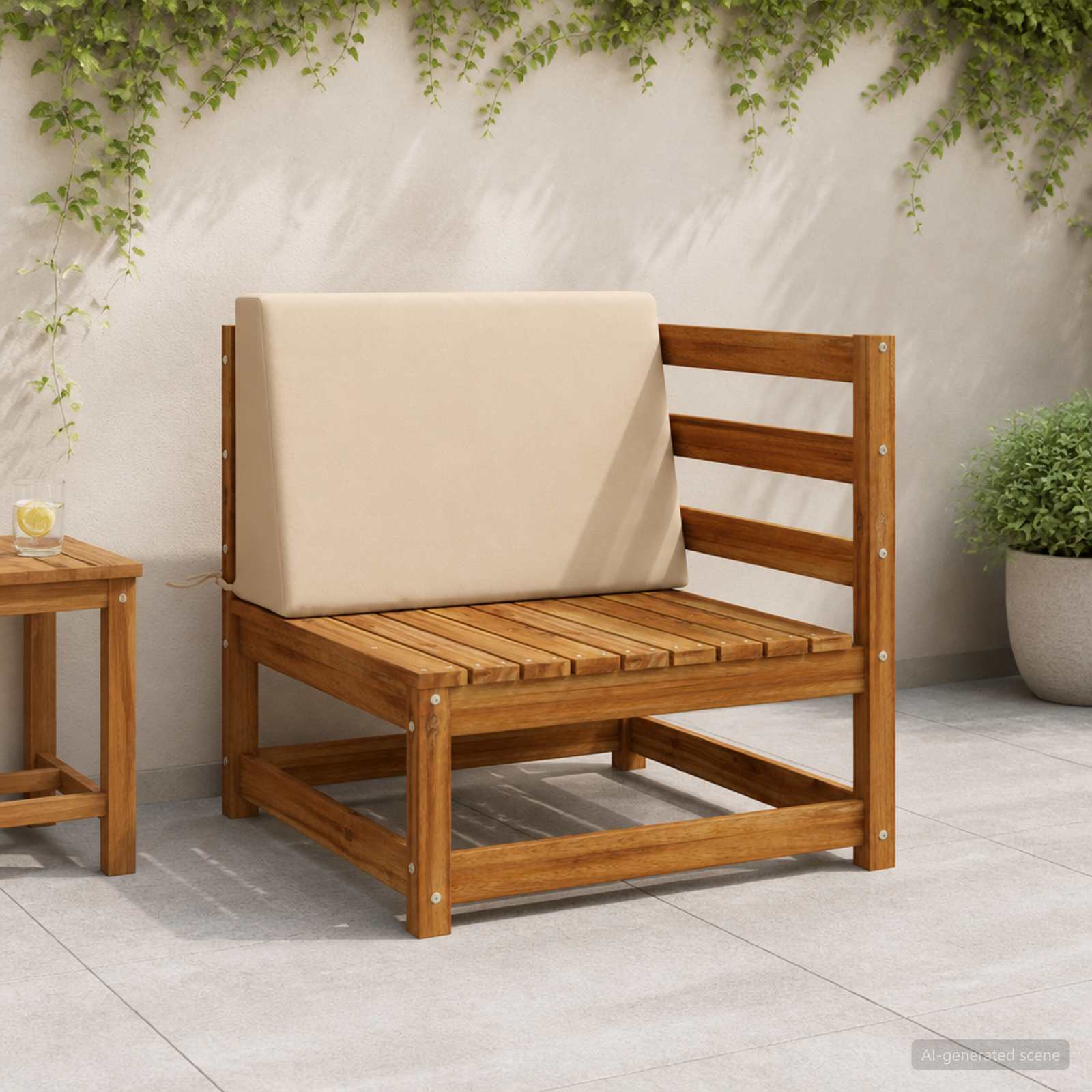 Cuscino schienale SOEST 100% Poliestere Crema 60 x 20 x 40 cm