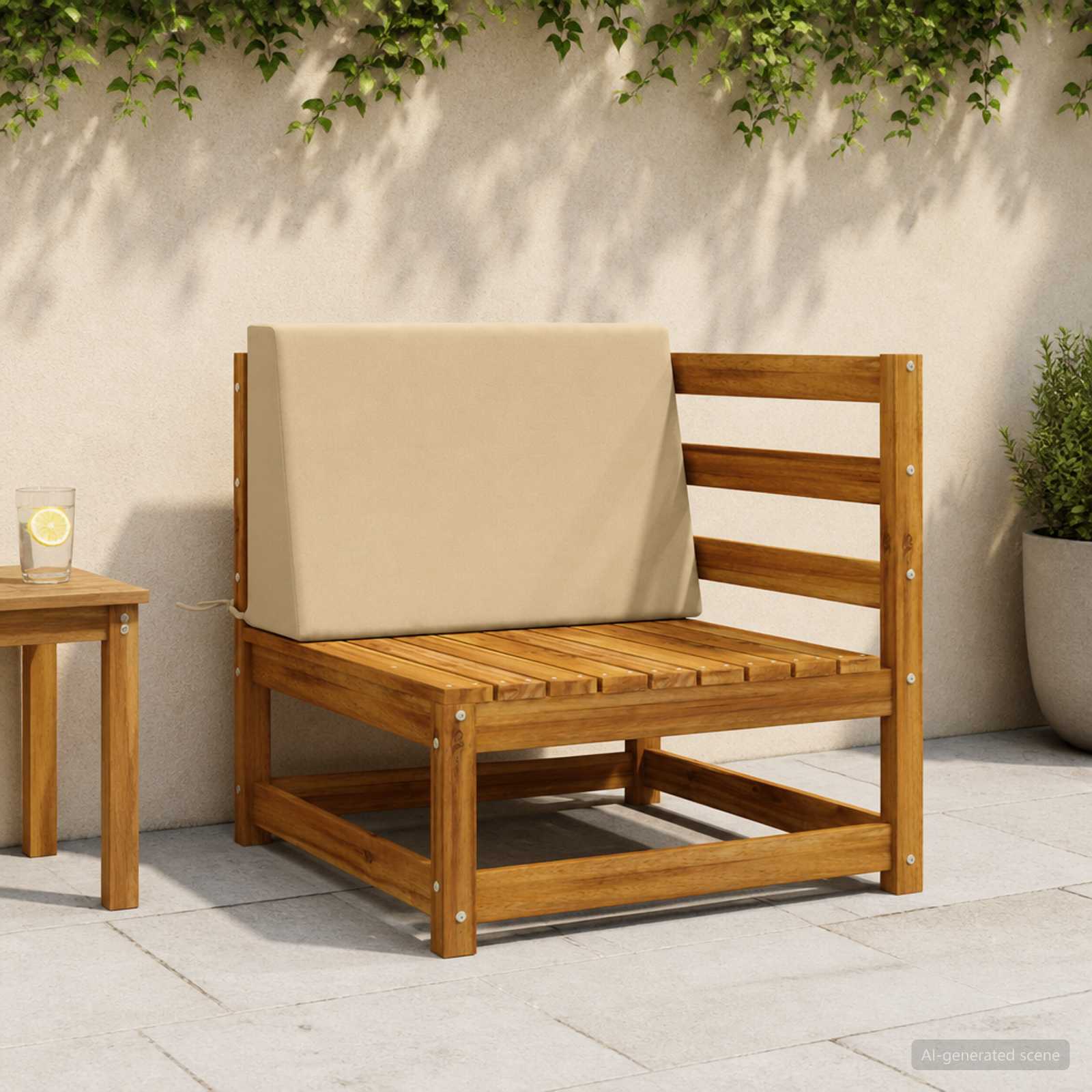 Cuscino schienale SOEST 100% Poliestere Beige 60 x 20 x 40 cm
