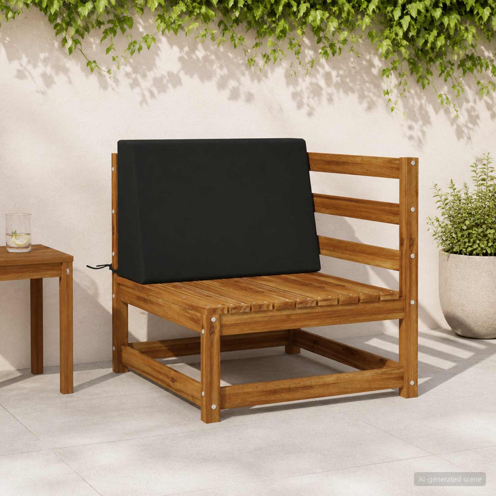 Cuscino schienale SOEST 100% Poliestere Nero 60 x 20 x 40 cm