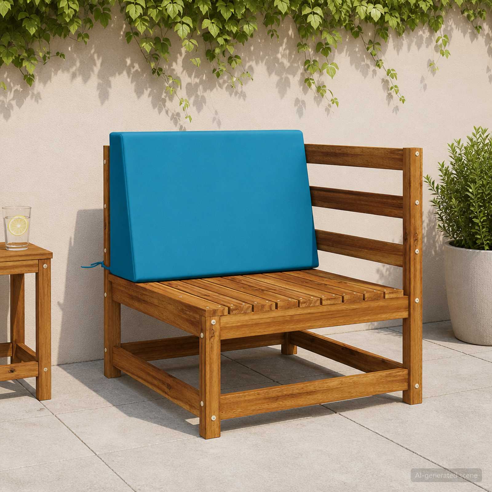 Cuscino schienale SOEST 100% Poliestere Azzurro 60 x 20 x 40 cm