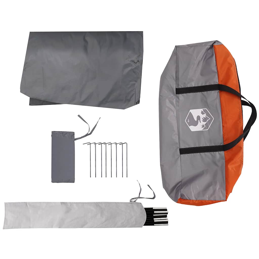 Telone da Campeggio Grigio e Arancione 430x380x210 cm Impermeabile
