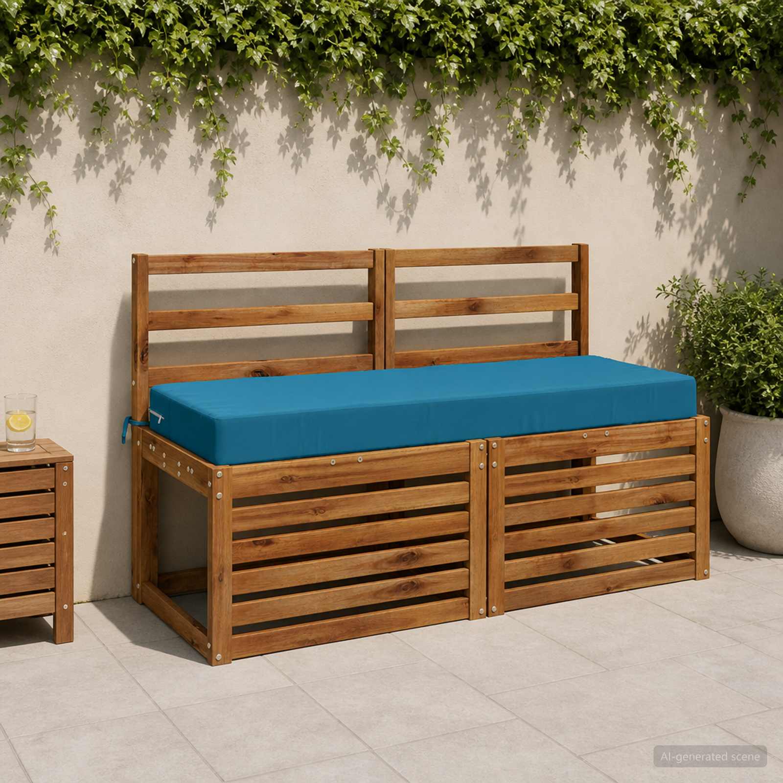 Cuscino per la seduta SOEST 100% Poliestere Azzurro