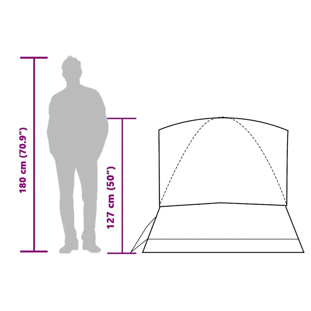 Tenda da Campeggio a Cupola per 2 Persone Blu Impermeabile