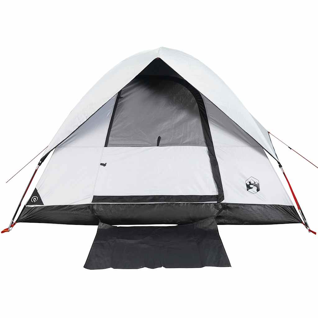 Tenda Campeggio a Cupola 3 Persone Bianca Tessuto Impermeabile
