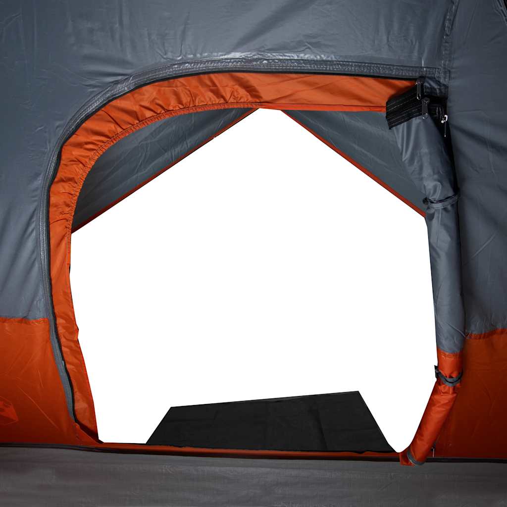 Tenda da Campeggio a Cupola 4 Persone Grigio e Arancione Impermeabile
