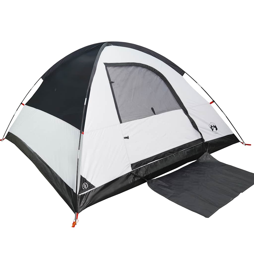 Tenda Campeggio a Cupola 4 Persone Bianca Tessuto Impermeabile