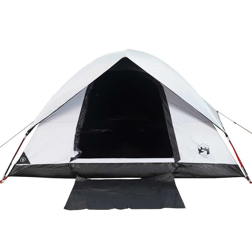 Tenda Campeggio a Cupola 4 Persone Bianca Tessuto Impermeabile