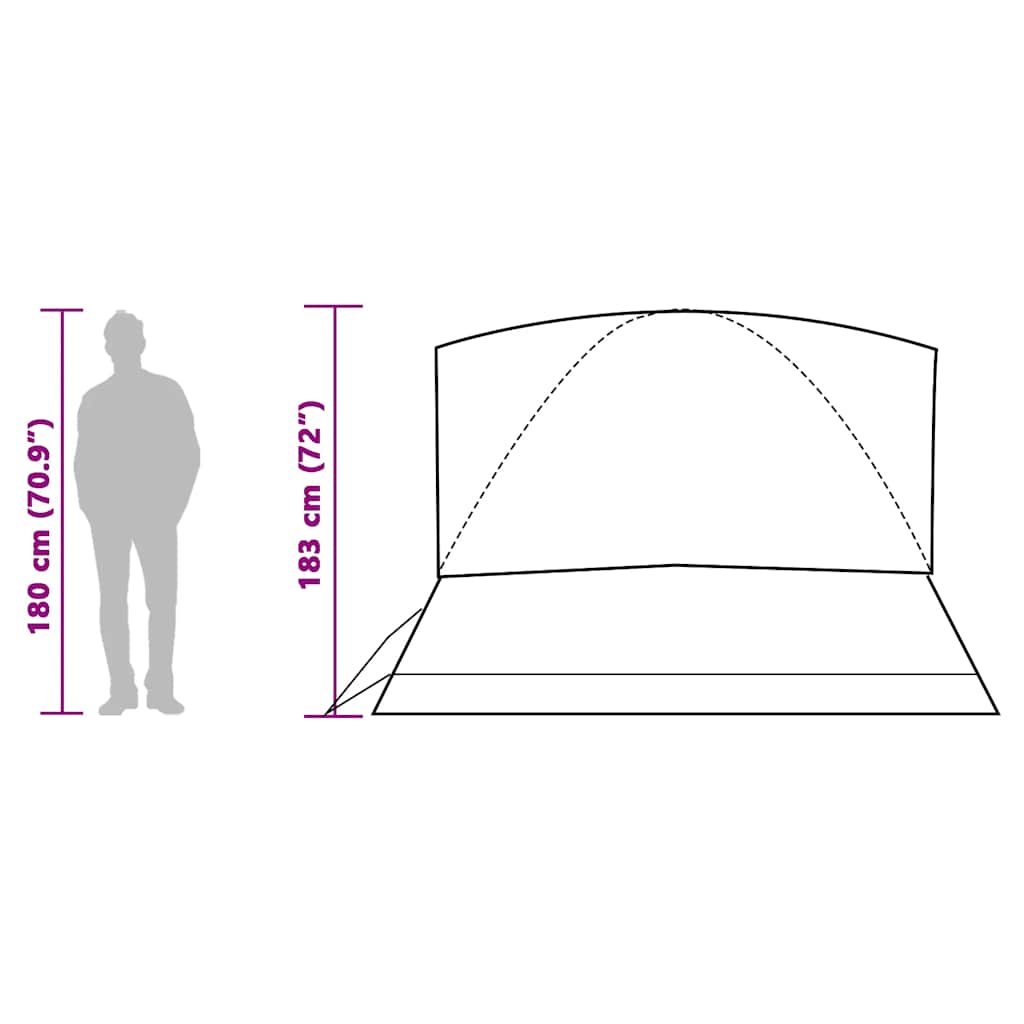 Tenda da Campeggio a Cupola per 4 Persone Blu Impermeabile