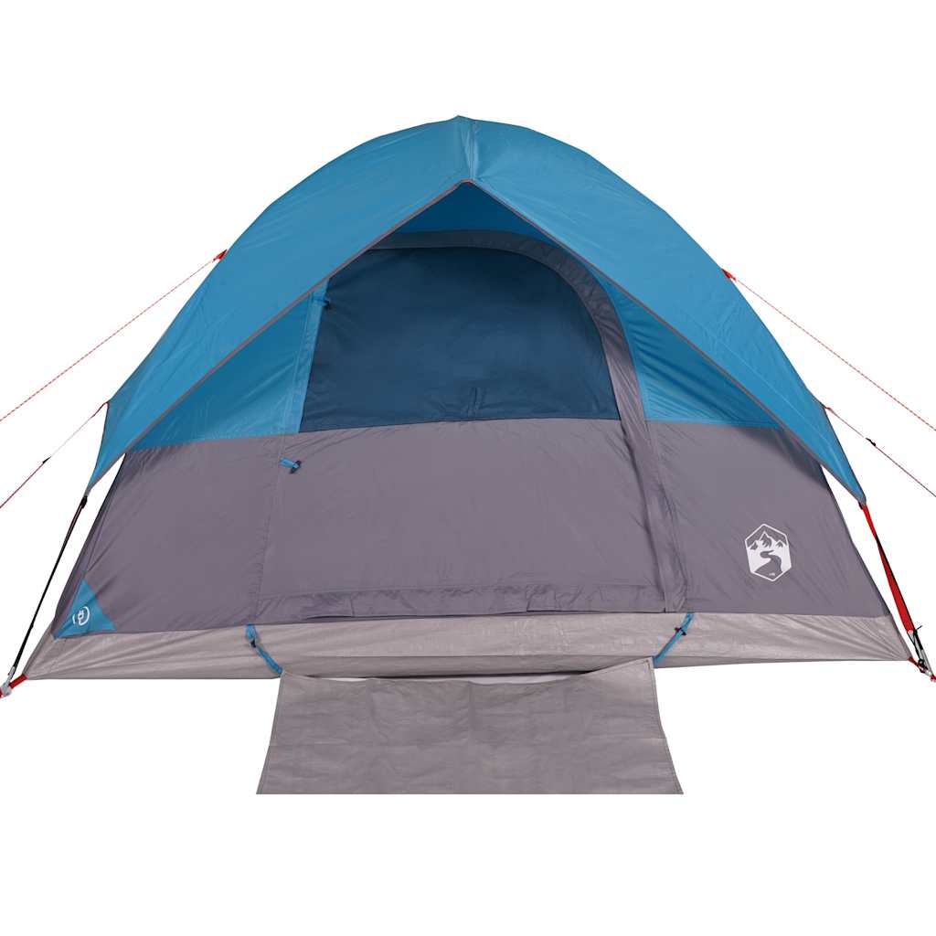 Tenda da Campeggio a Cupola per 4 Persone Blu Impermeabile