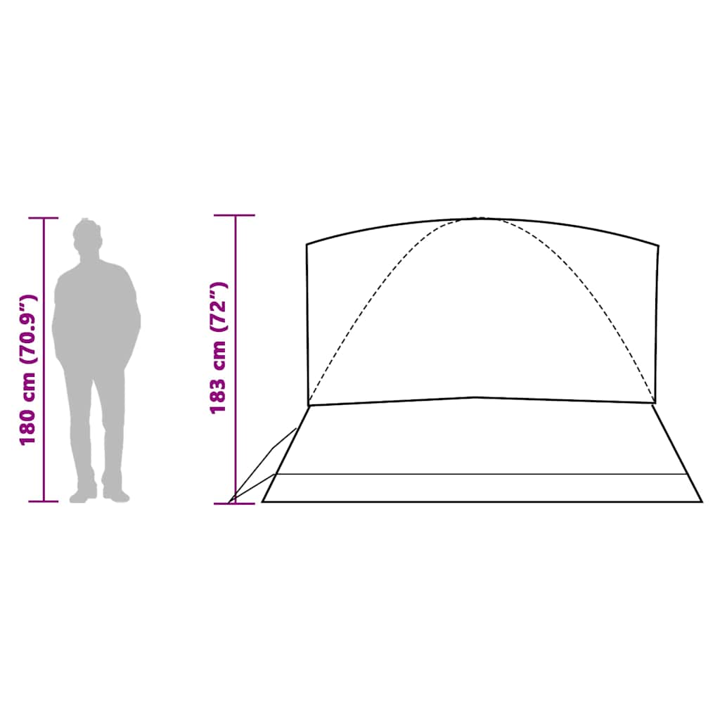 Tenda Familiare a Cupola 6 Persone Grigio e Arancione Impermeabile