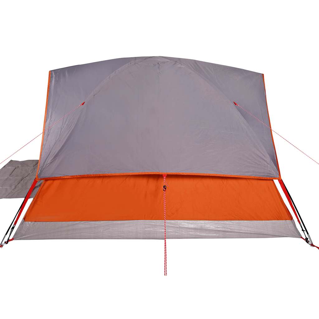 Tenda Familiare a Cupola 6 Persone Grigio e Arancione Impermeabile