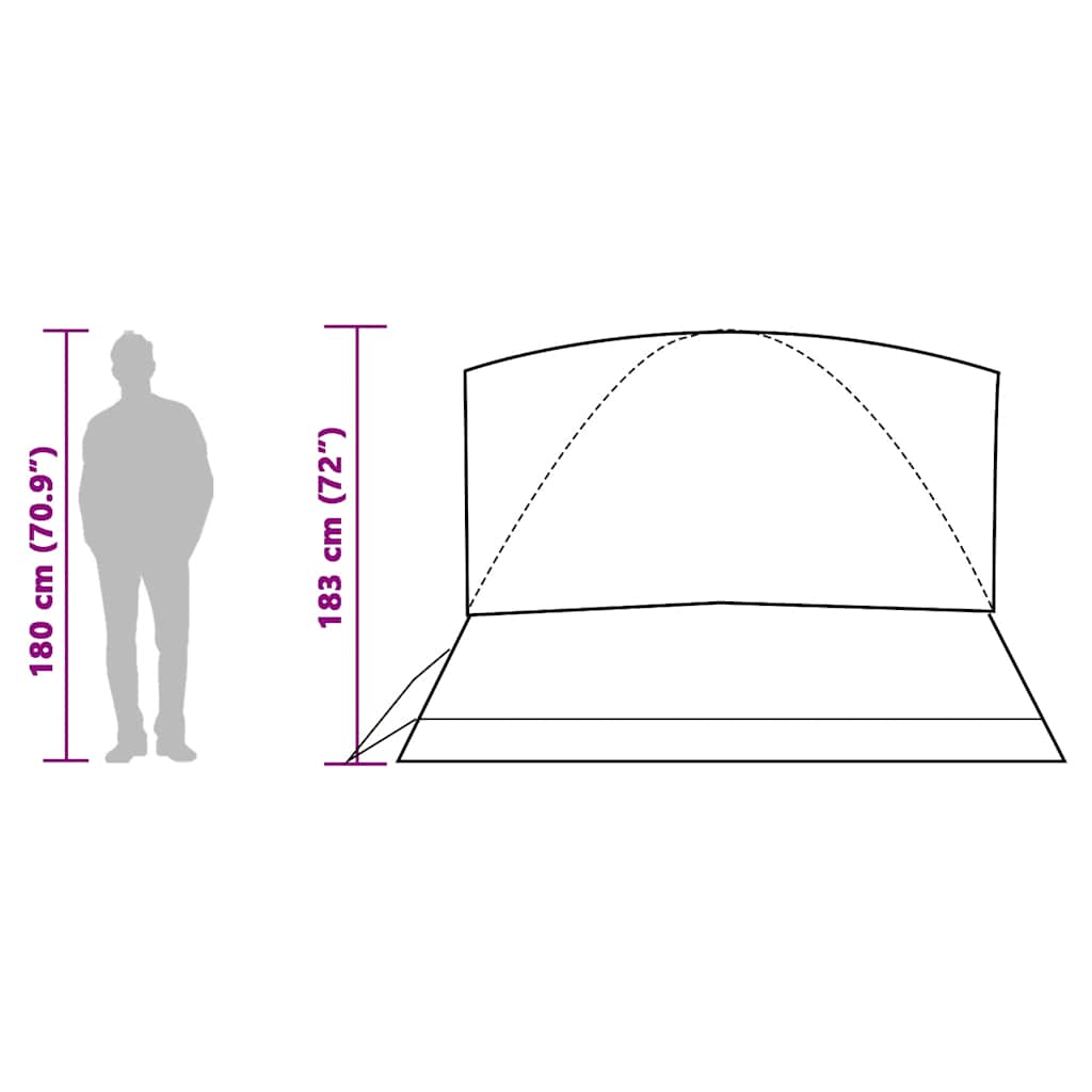 Tenda Familiare a Cupola 6 Persone Bianca Tessuto Impermeabile