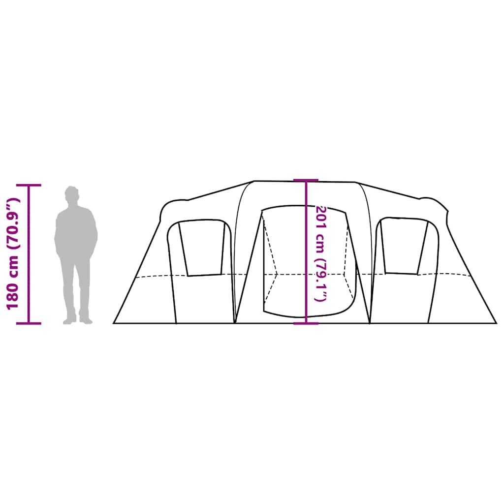 Tenda Familiare a Tunnel per 16 Persone Blu Impermeabile