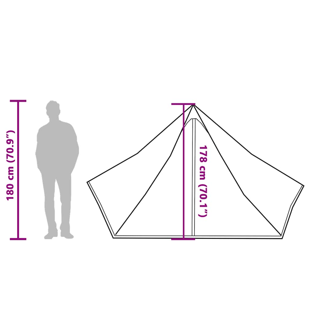 Tenda Familiare Tipi per 7 Persone Verde Impermeabile