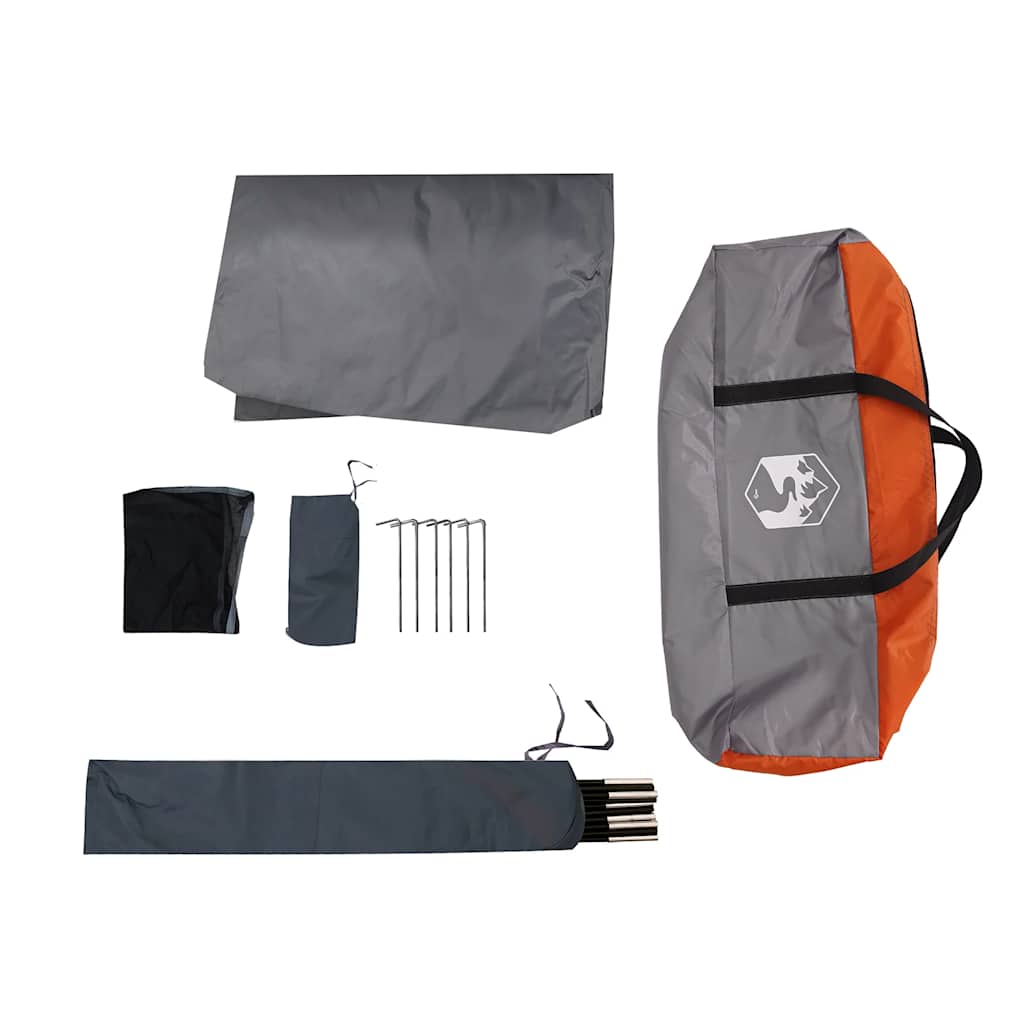 Tenda Familiare Tipi 7 Persone Grigia e Arancione Impermeabile