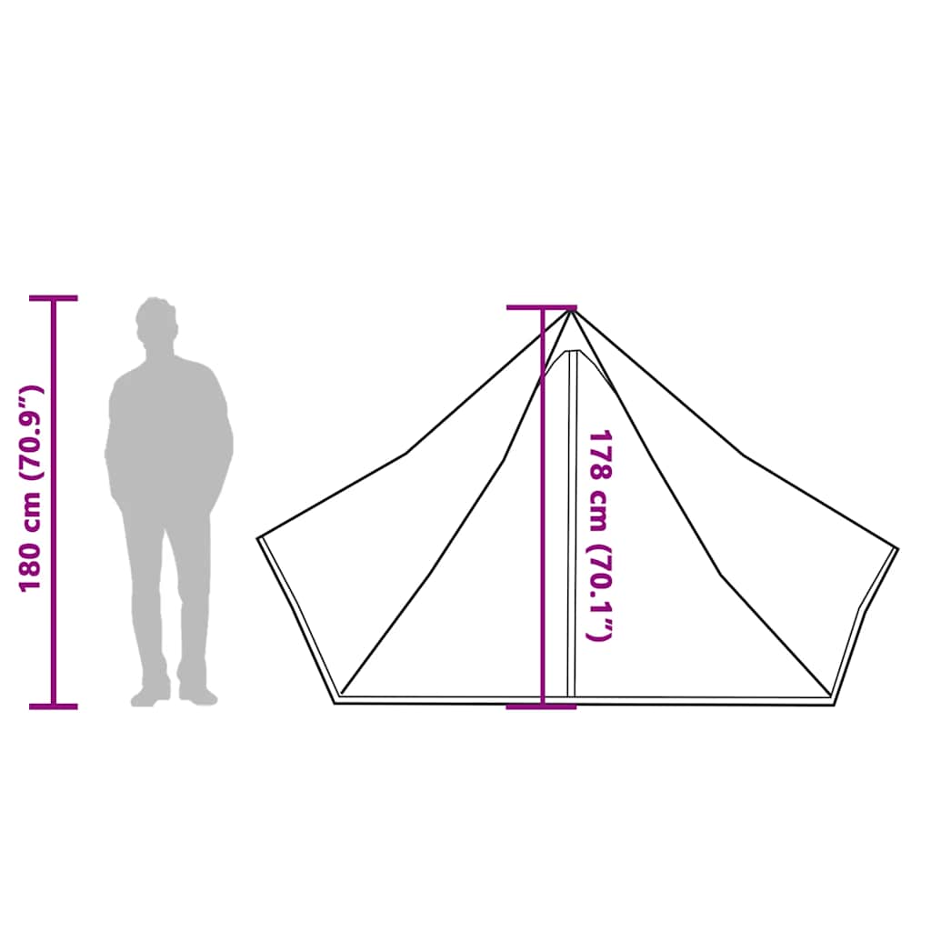 Tenda Familiare Tipi 7 Persone Grigia e Arancione Impermeabile