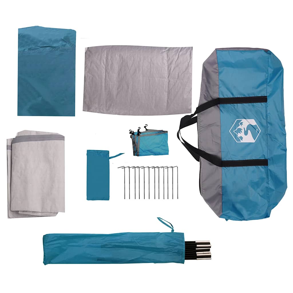 Tenda da Campeggio per 8 Persone Blu Impermeabile
