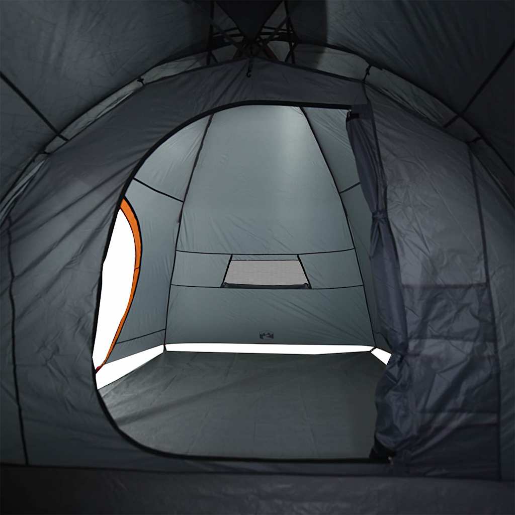 Tenda da Campeggio per 8 Persone Grigio e Arancione Impermeabile