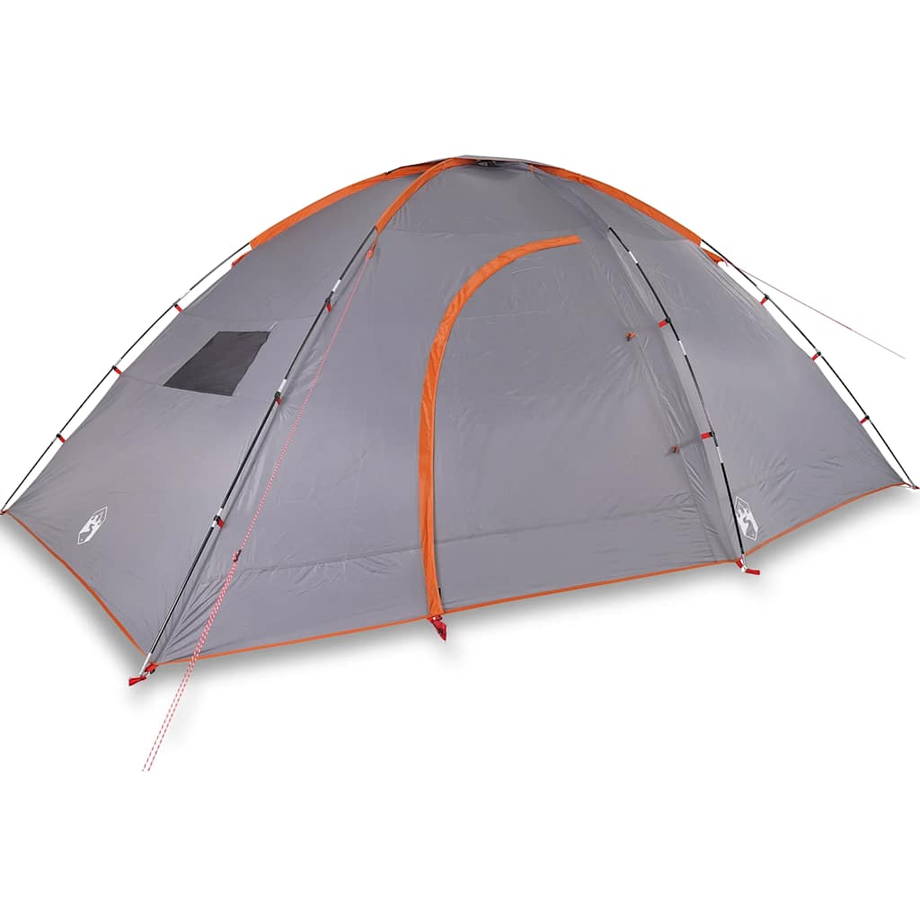 Tenda da Campeggio per 8 Persone Grigio e Arancione Impermeabile