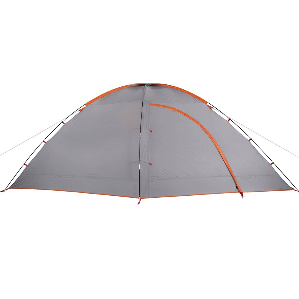 Tenda da Campeggio per 8 Persone Grigio e Arancione Impermeabile