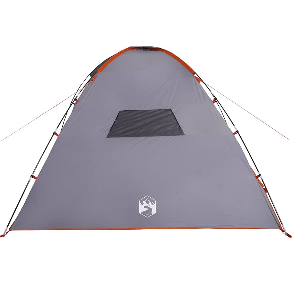 Tenda da Campeggio per 8 Persone Grigio e Arancione Impermeabile