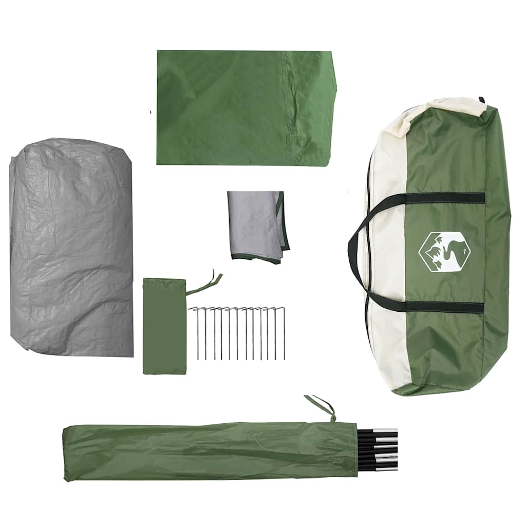 Tenda da Campeggio a Cupola per 6 Persone Verde Impermeabile