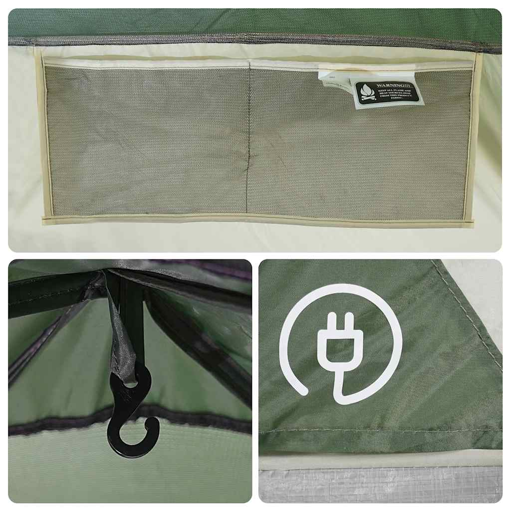 Tenda da Campeggio a Cupola per 6 Persone Verde Impermeabile