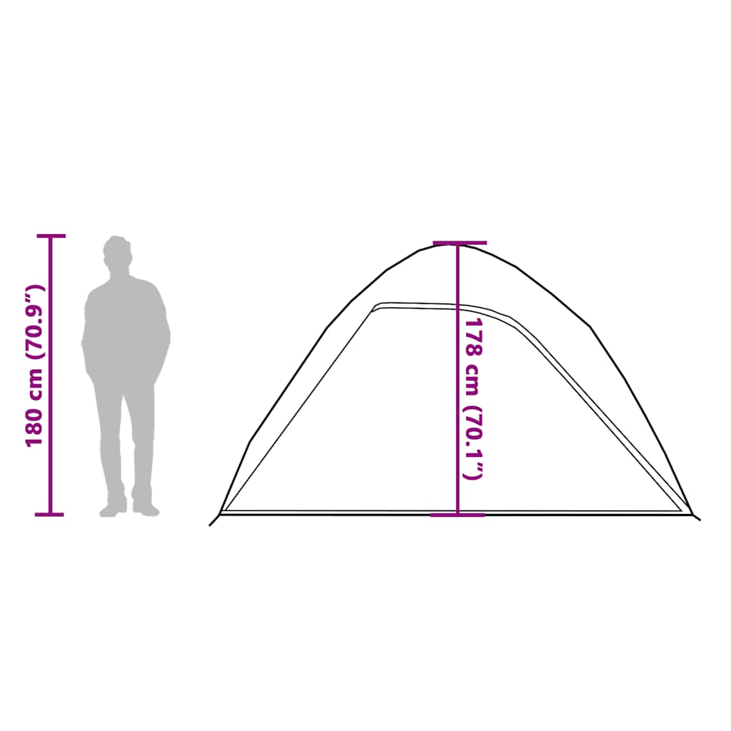 Tenda da Campeggio a Cupola per 4 Persone Blu Impermeabile
