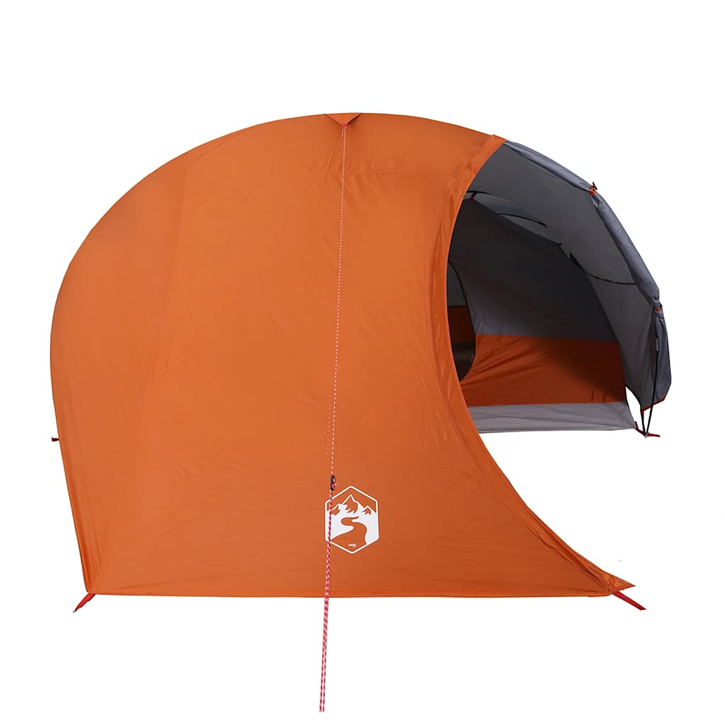 Tenda da Campeggio a Cupola 4 Persone Grigio e Arancione Impermeabile