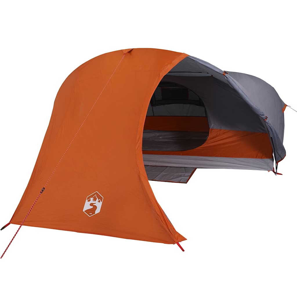 Tenda da Campeggio a Cupola 4 Persone Grigio e Arancione Impermeabile