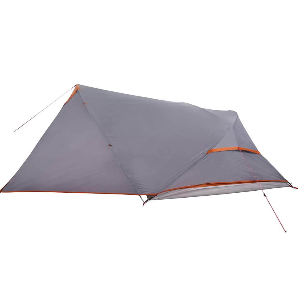 Tenda da Campeggio a Cupola 4 Persone Grigio e Arancione Impermeabile
