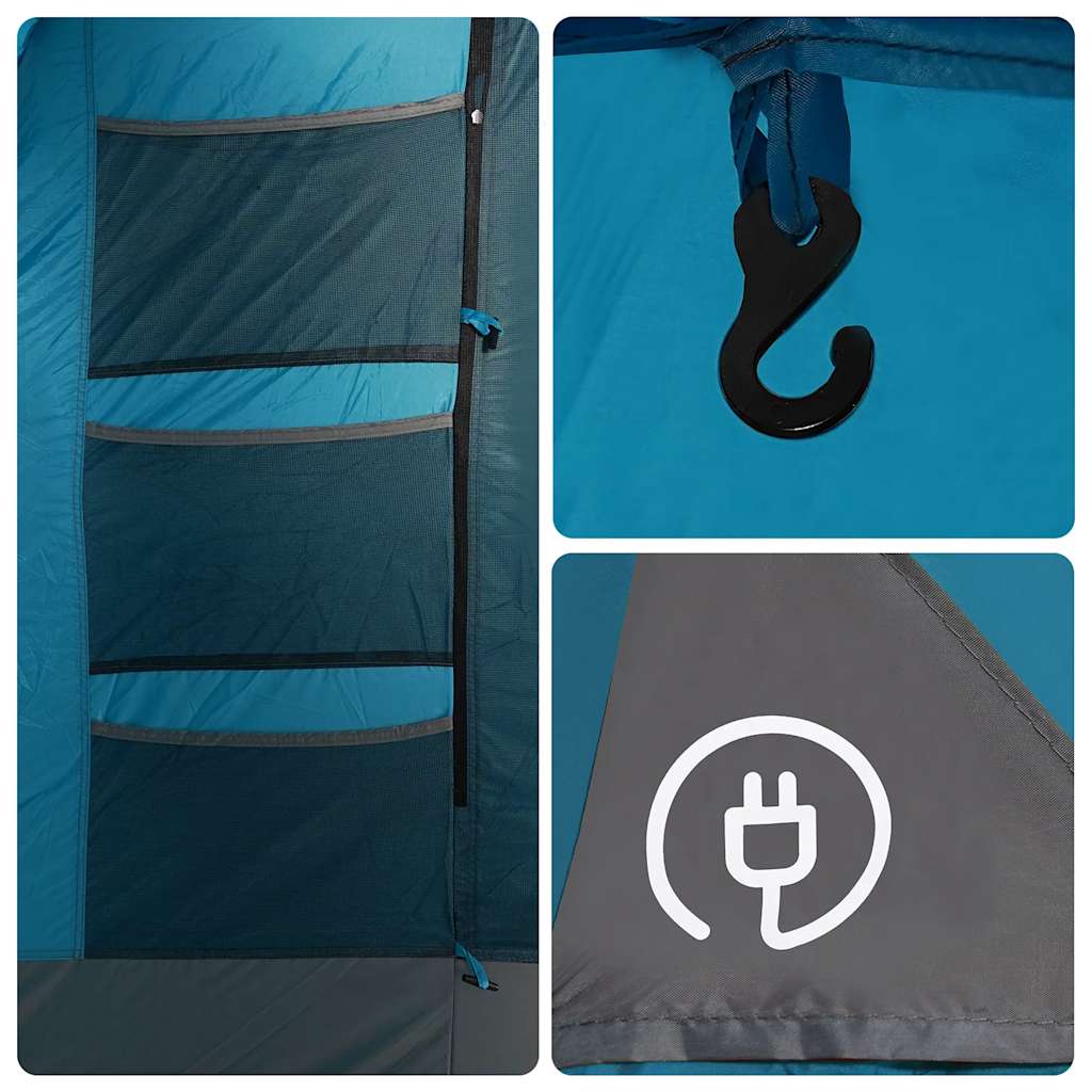 Tenda Familiare a Tunnel per 8 Persone Blu Impermeabile