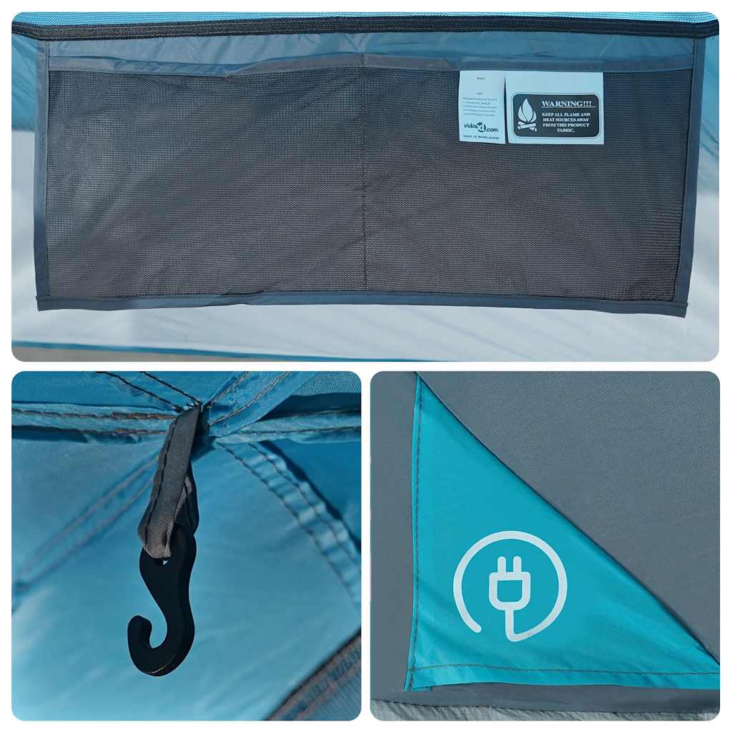 Tenda Familiare Tipi per 8 Persone Blu Impermeabile