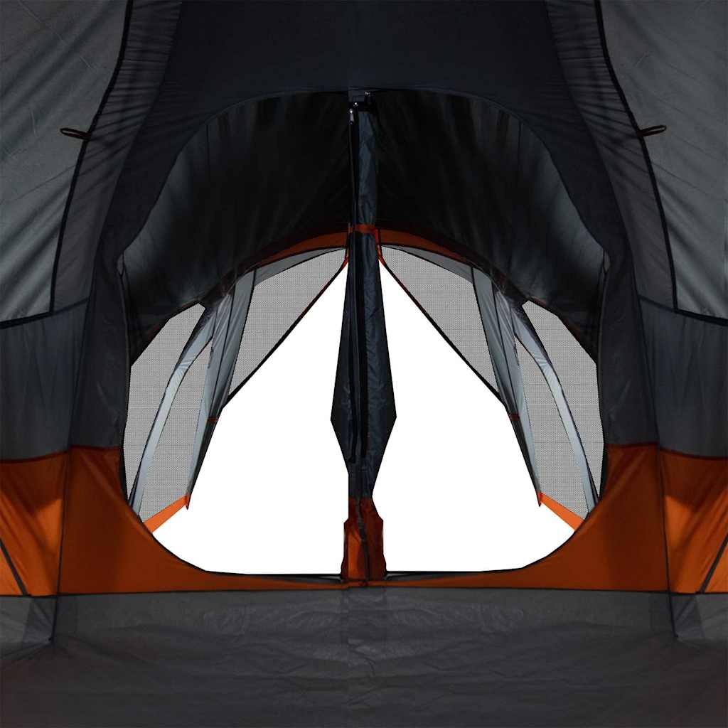 Tenda Familiare Tipi 8 Persone Grigia e Arancione Impermeabile
