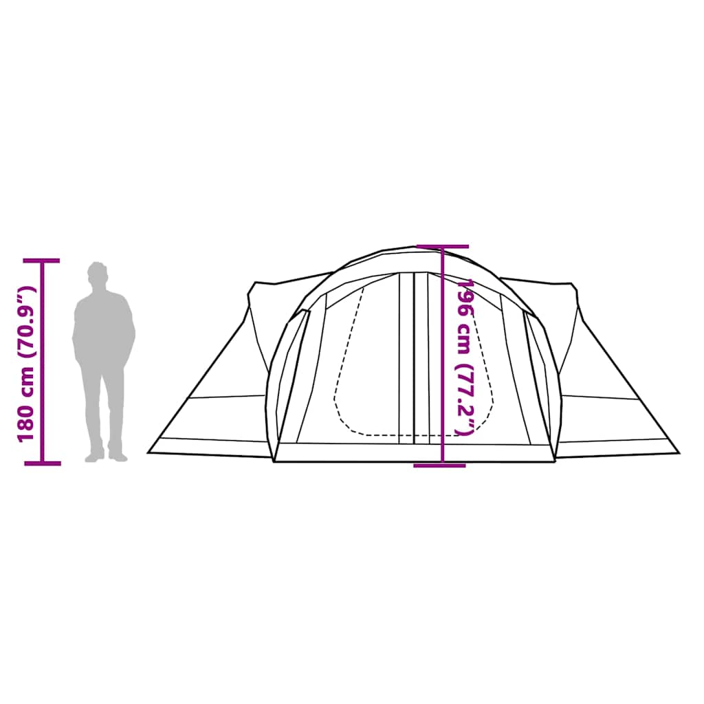 Tenda Familiare Tipi 8 Persone Grigia e Arancione Impermeabile