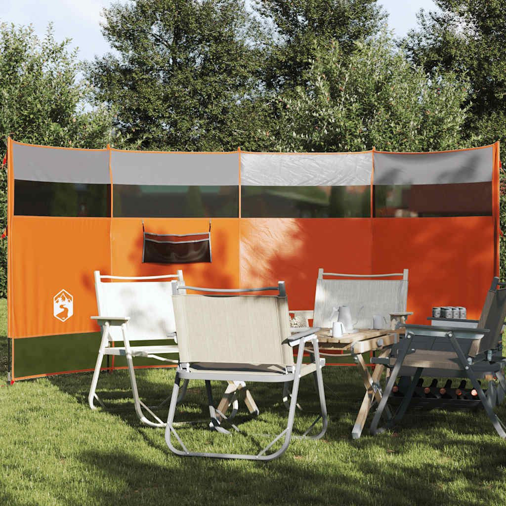 Frangivento da Campeggio Grigio e Arancione 366x152x152 cm Impermeabile