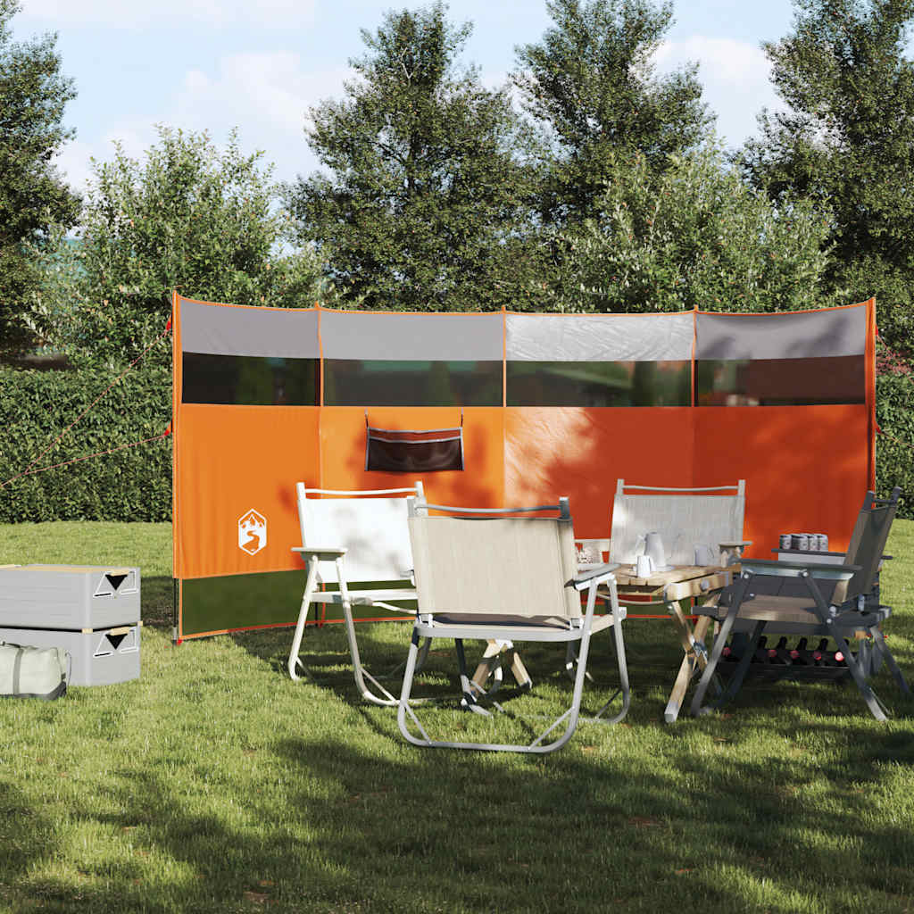 Frangivento da Campeggio Grigio e Arancione 366x152x152 cm Impermeabile