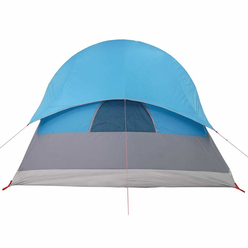 Tenda da Campeggio a Tunnel per 4 Persone Blu Impermeabile