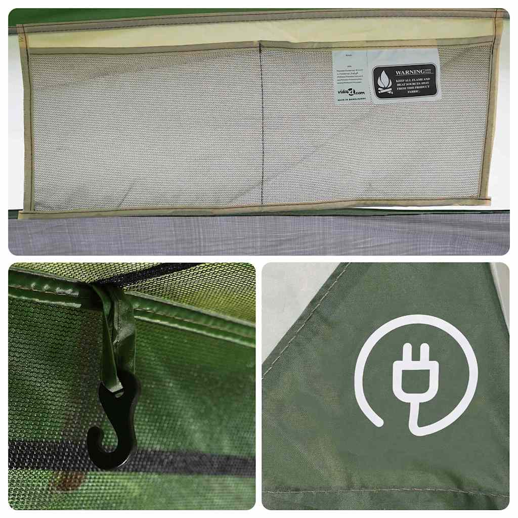 Tenda Familiare Cabina per 6 Persone Verde Impermeabile