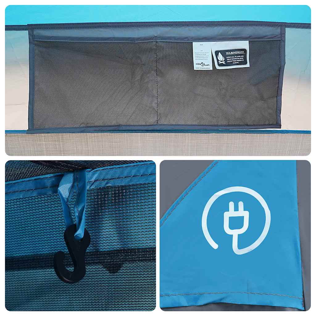 Tenda Familiare Cabina per 6 Persone Blu Impermeabile