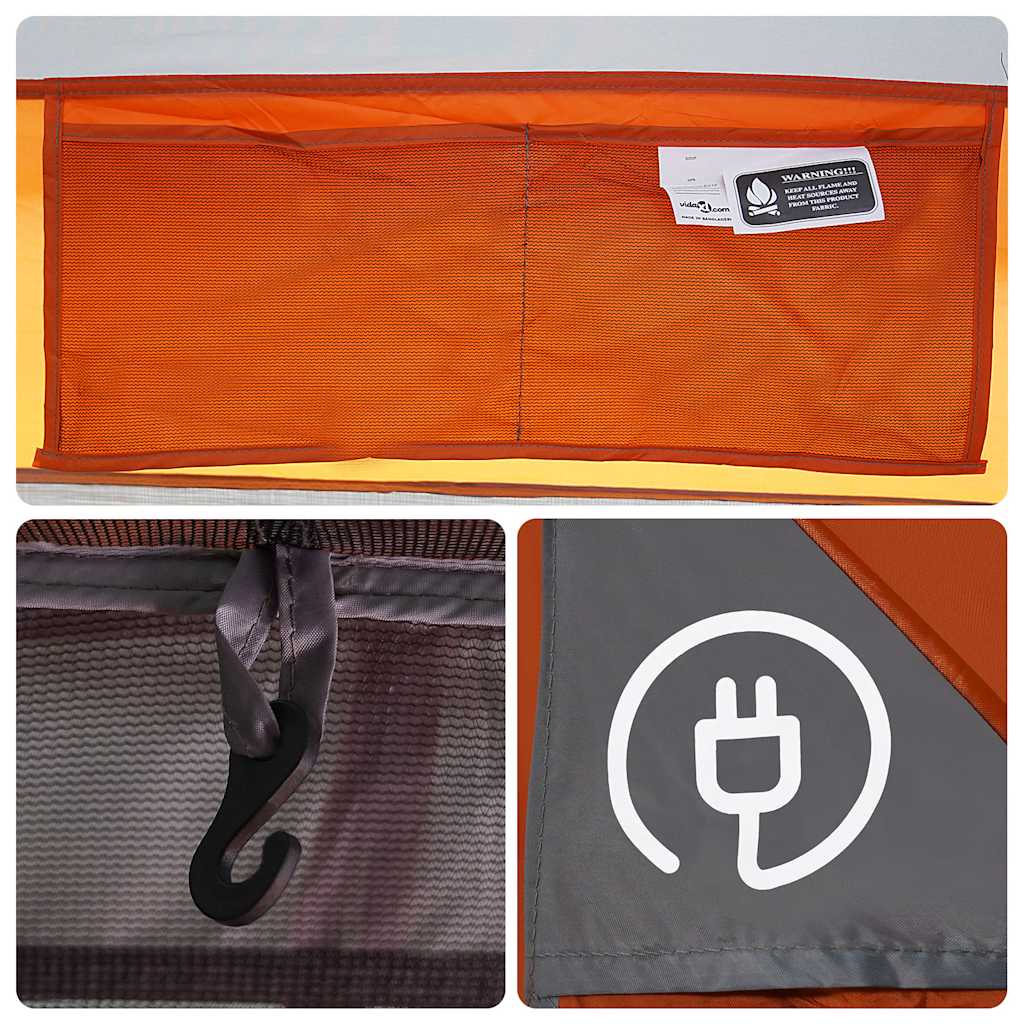 Tenda Familiare a Cabina per 6 Persone Grigia Impermeabile
