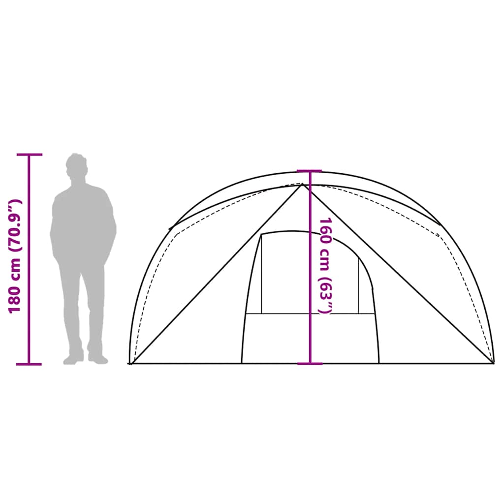 Tenda Familiare a Cabina per 6 Persone Grigia Impermeabile