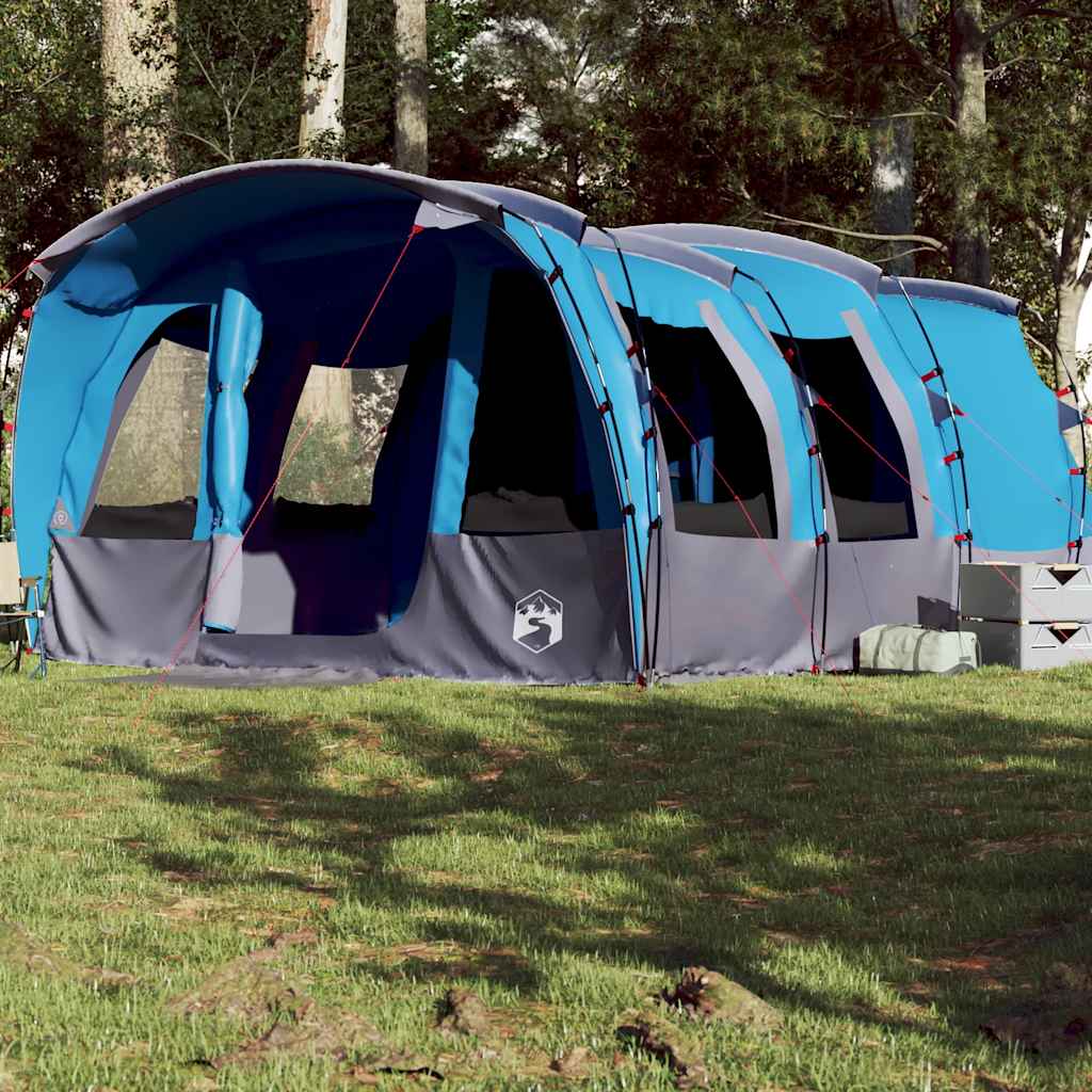 Tenda Familiare a Tunnel per 8 Persone Blu Impermeabile