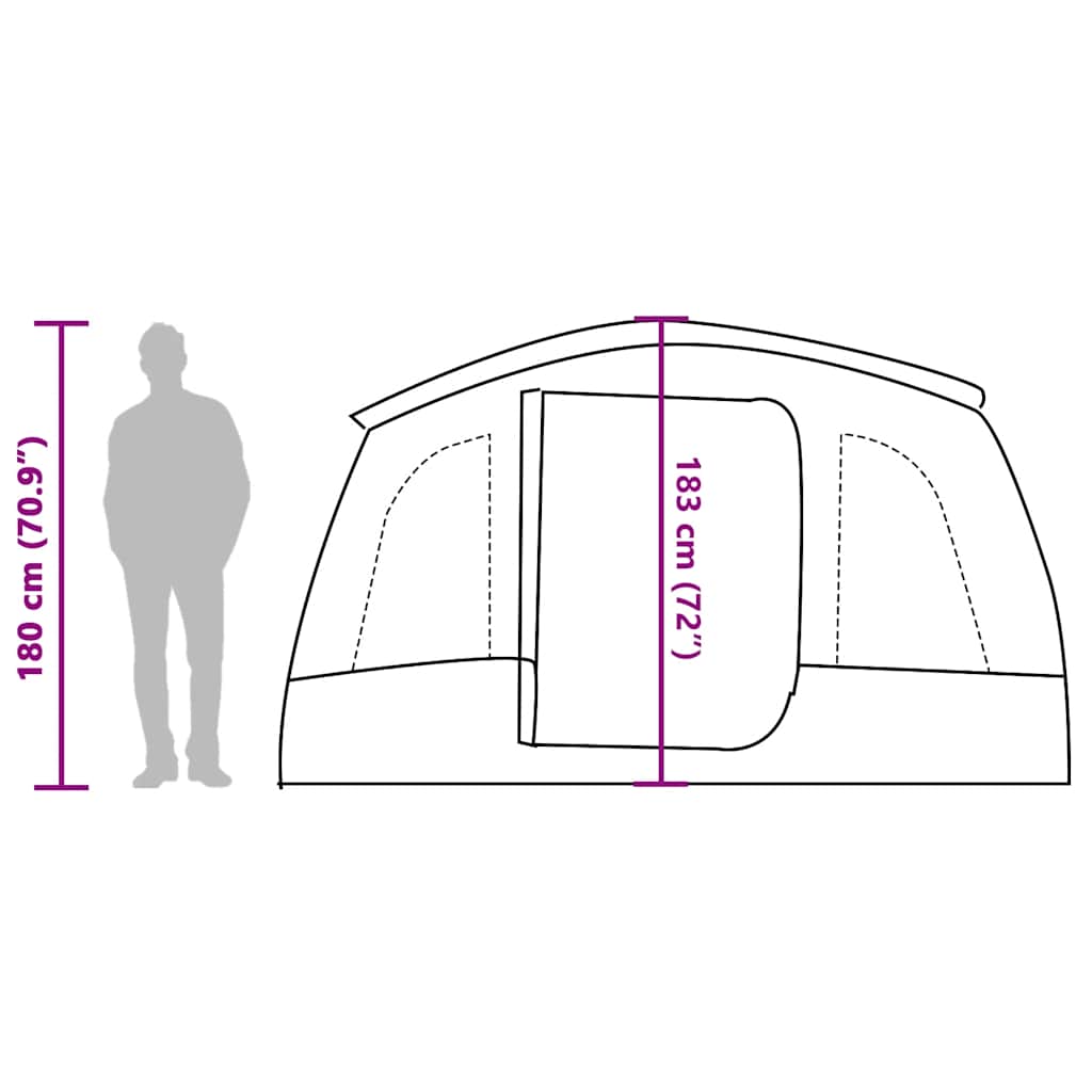Tenda Familiare a Tunnel per 8 Persone Blu Impermeabile
