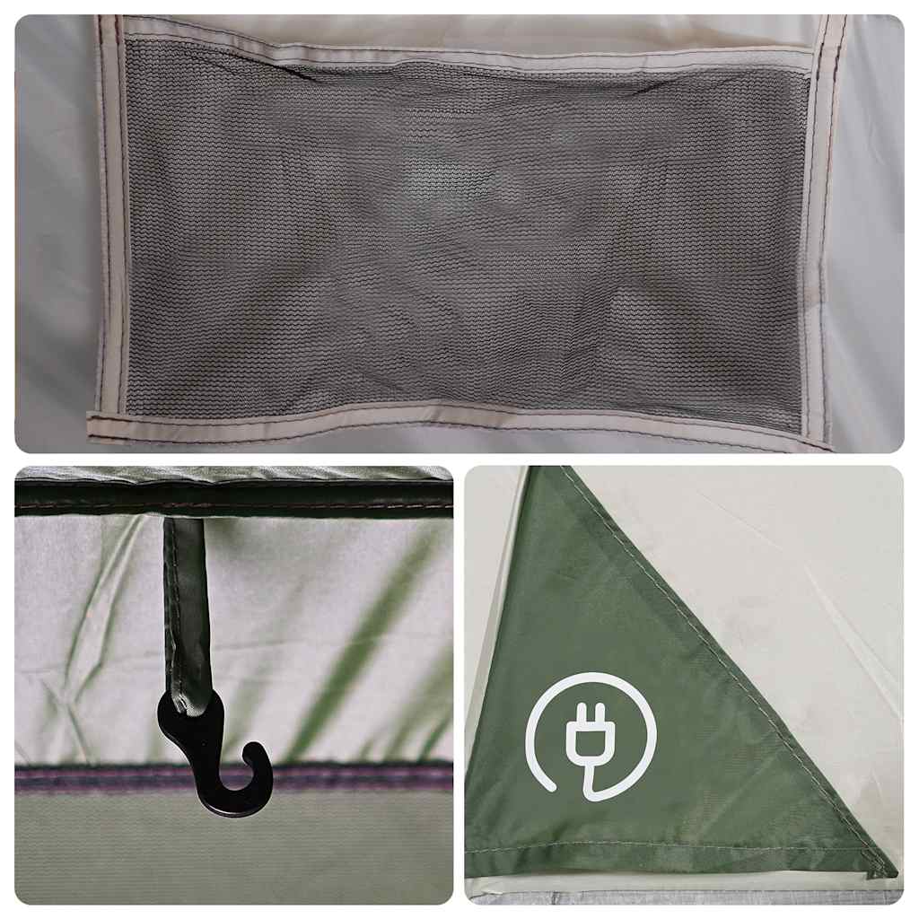 Tenda da Campeggio a Cabina per 5 Persone Verde Impermeabile