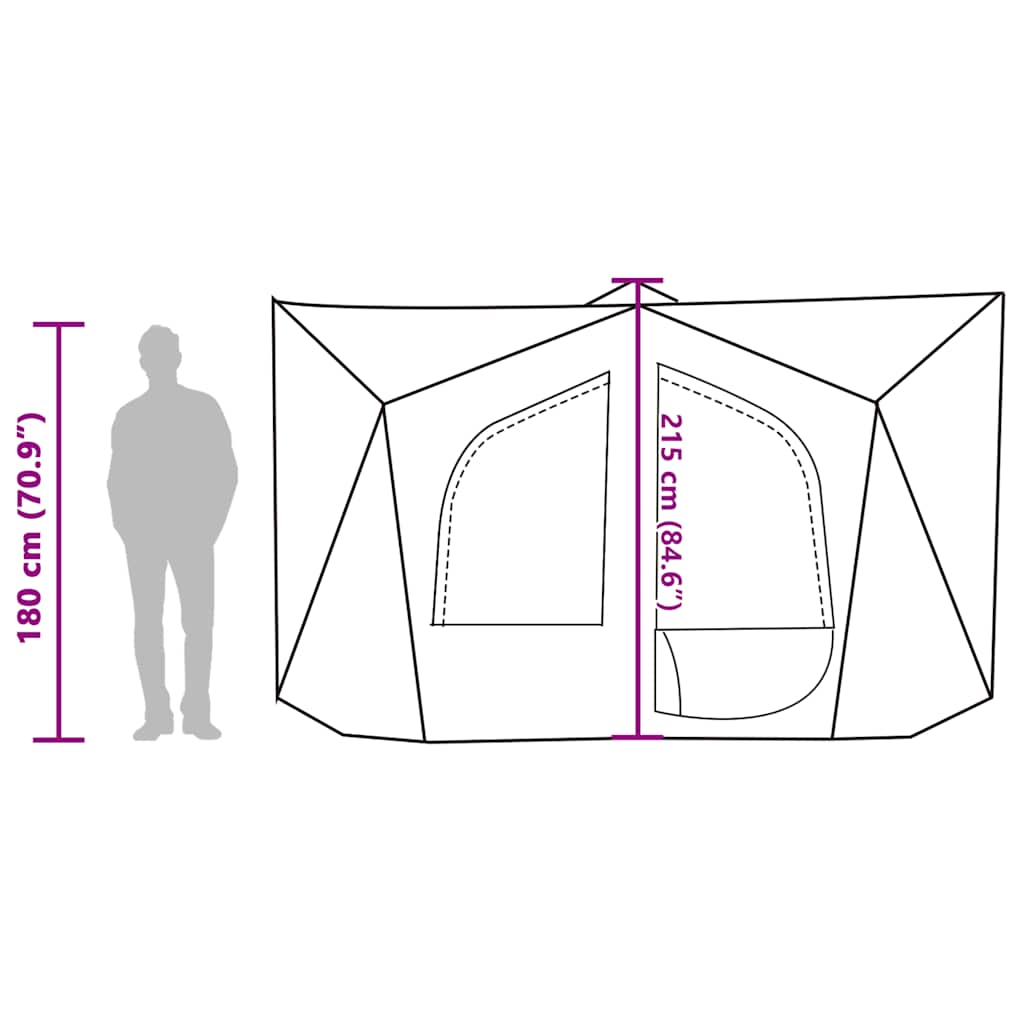 Tenda da Campeggio a Cabina per 5 Persone Verde Impermeabile